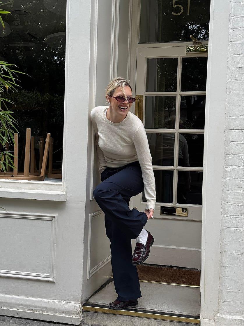 Elastic Waistband Cotton Pants Product Image