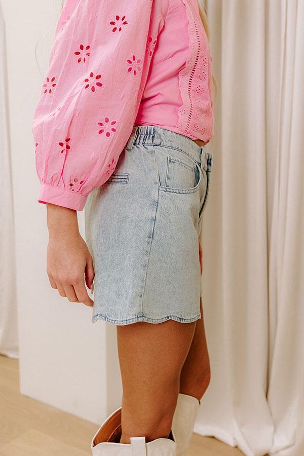 The Farrah High Waist Scalloped Shorts Product Image