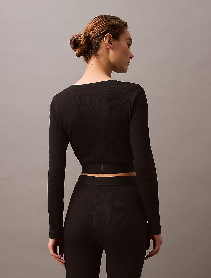 Cotton Stretch Rib Cropped T-Shirt Product Image