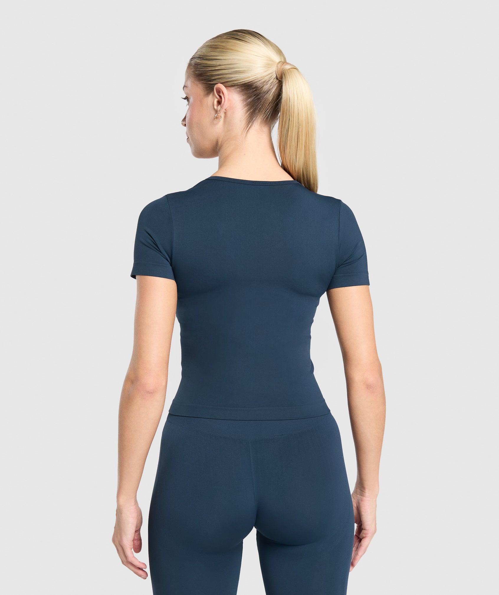 Gymshark Everyday Seamless Tight Fit Crew Neck Tee - Navy Female Product Image