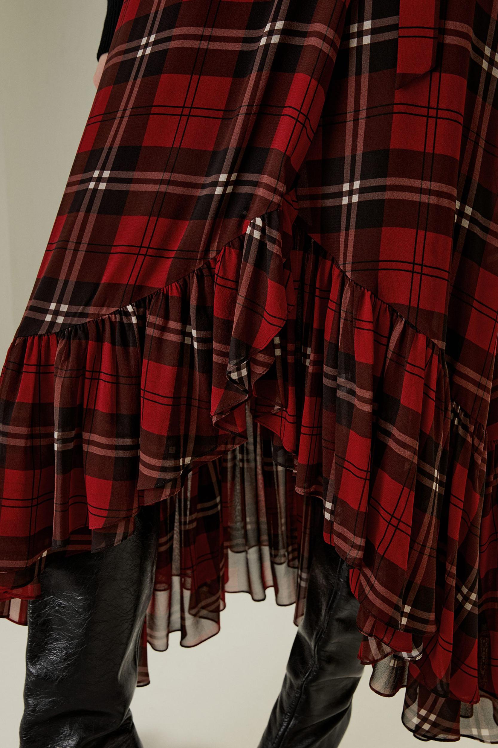 Ruffled Georgette Wrap Skirt Product Image