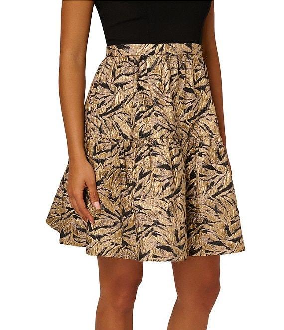 Adrianna Papell Crepe Novelty Sleeveless Halter Neck Short Dress Product Image