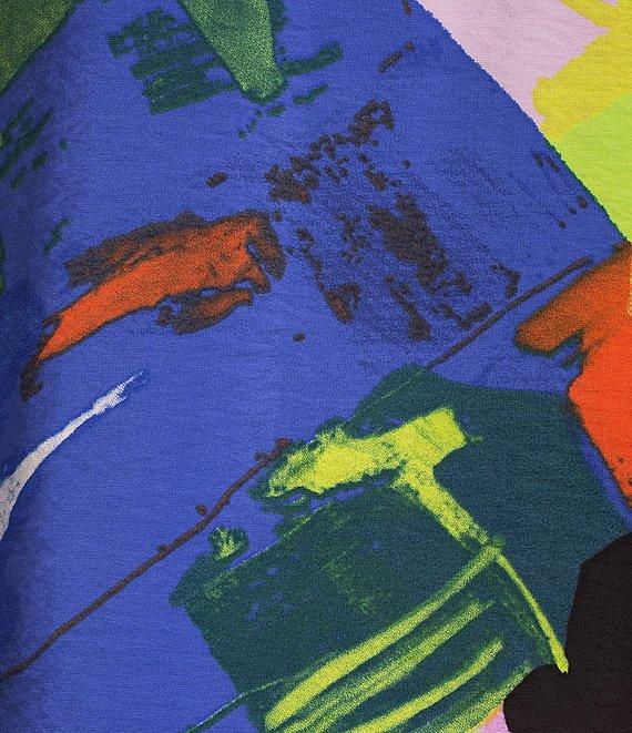 Ali Miles Abstract Point Collar 3/4 Sleeve Button Front Tunic Product Image