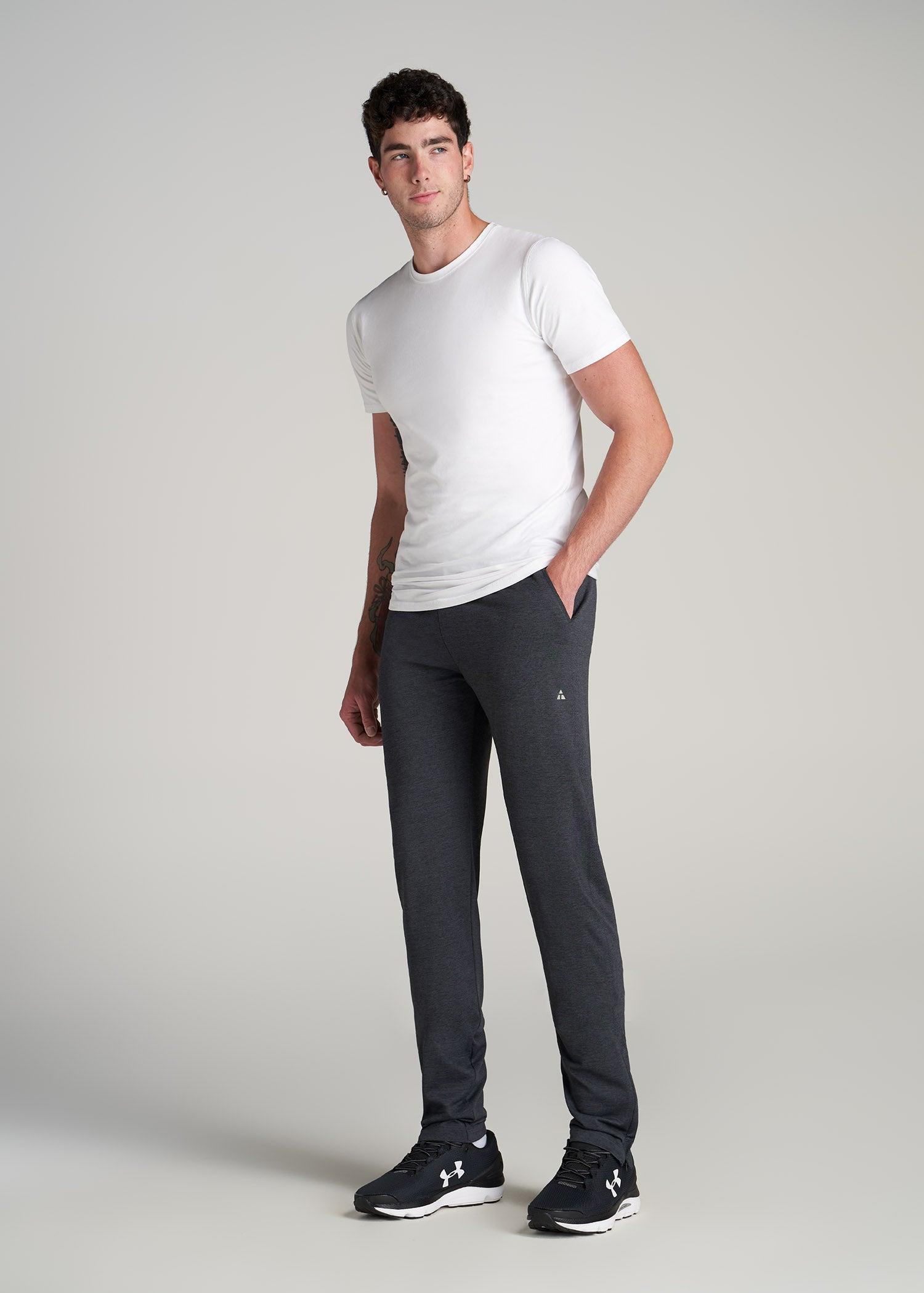 A.T. Performance Zip Bottom Pants for Tall Men in Charcoal Mix Product Image