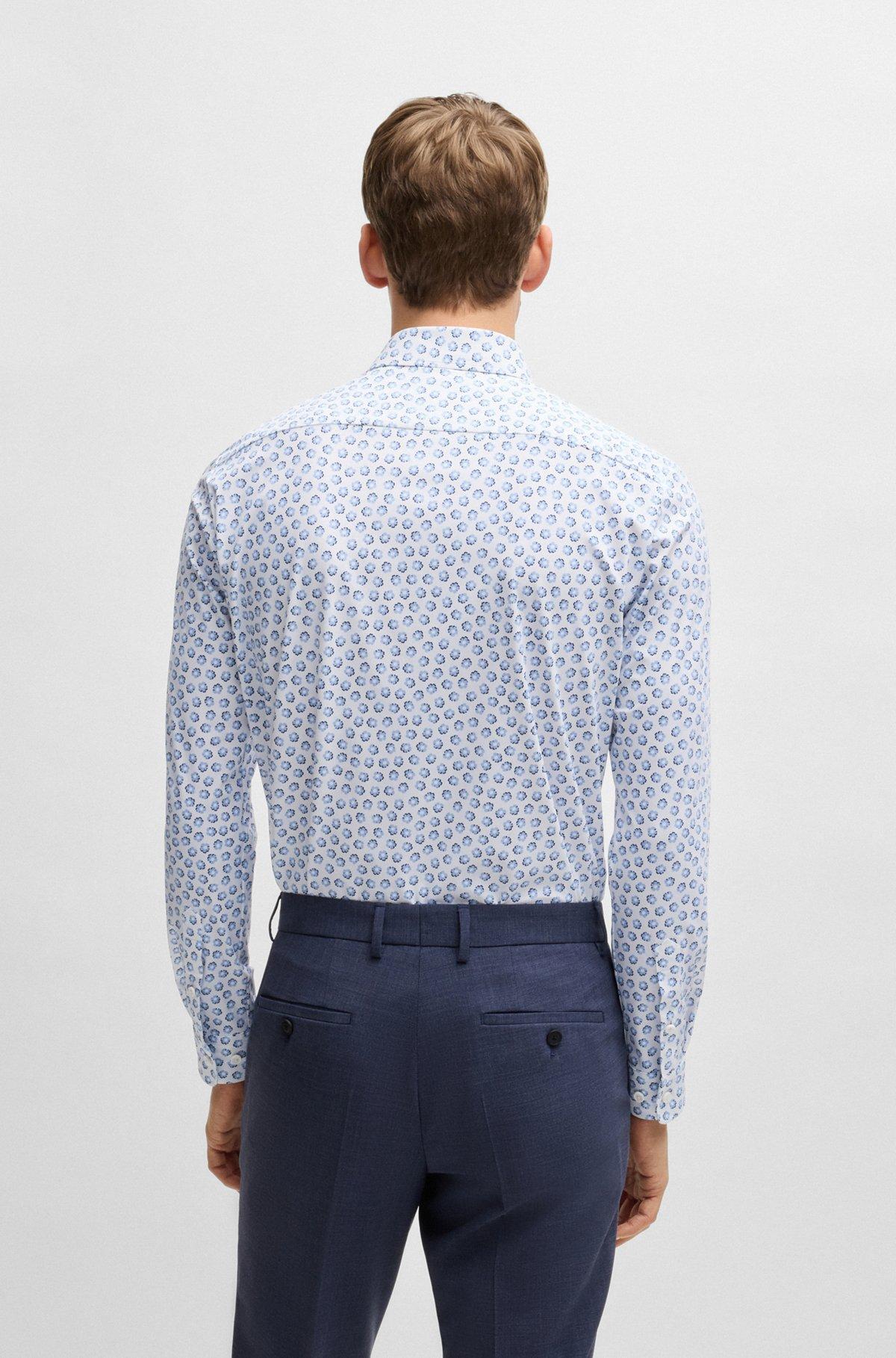 Slim-fit shirt in floral-print performance-stretch jersey Product Image