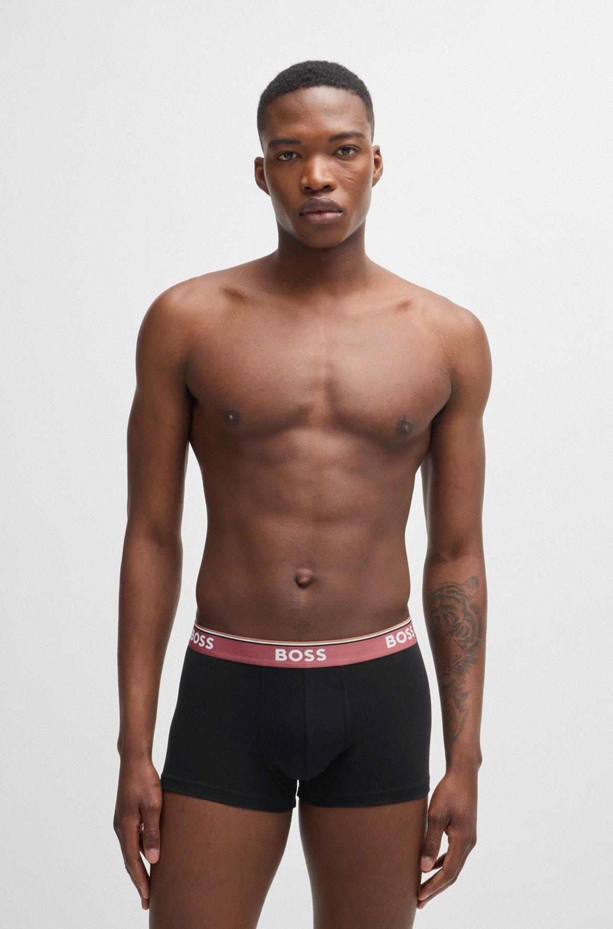 Three-pack of stretch-cotton trunks with logo waistbands Product Image