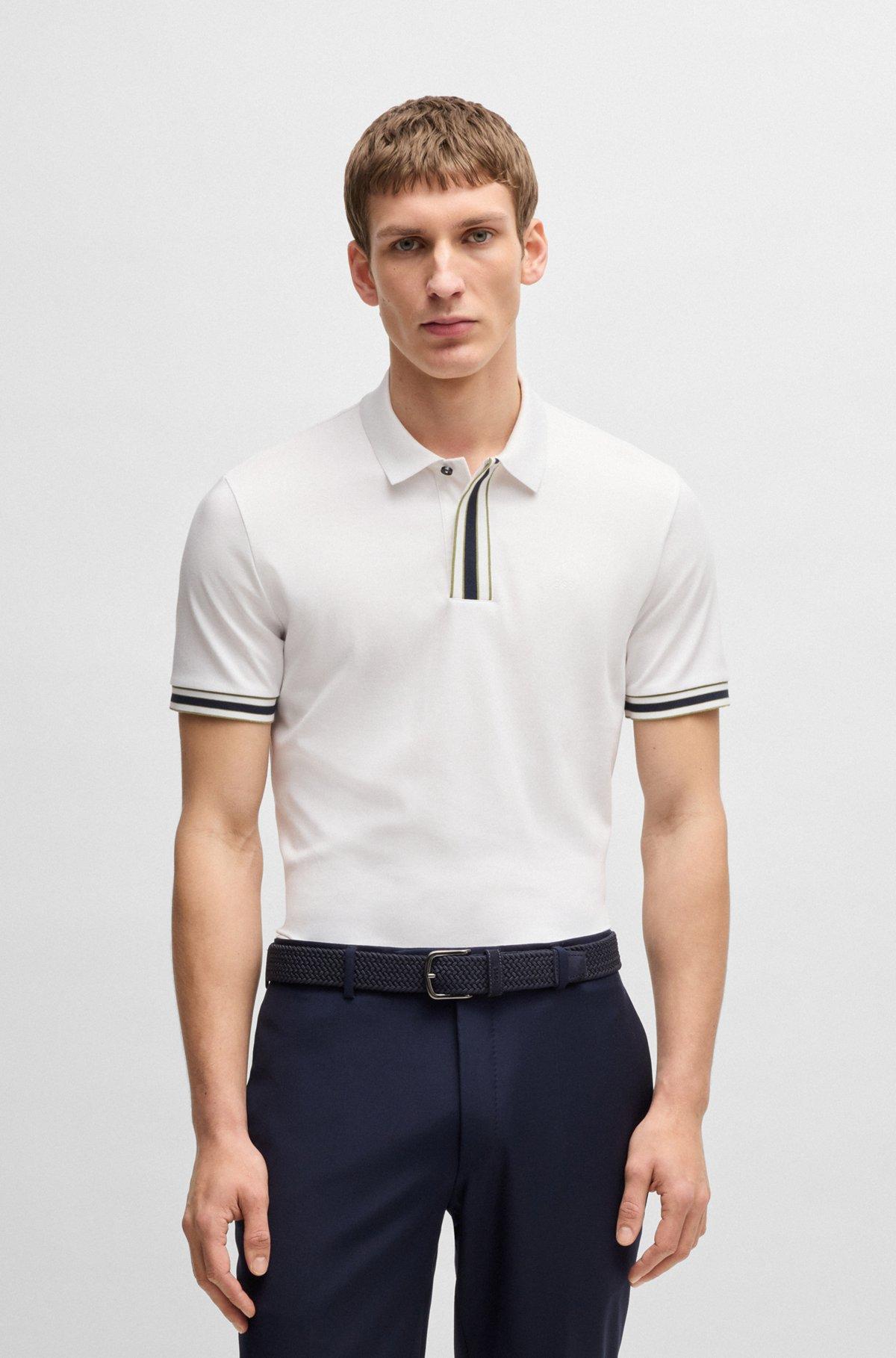 Interlock-cotton polo shirt with contrast tipping Product Image