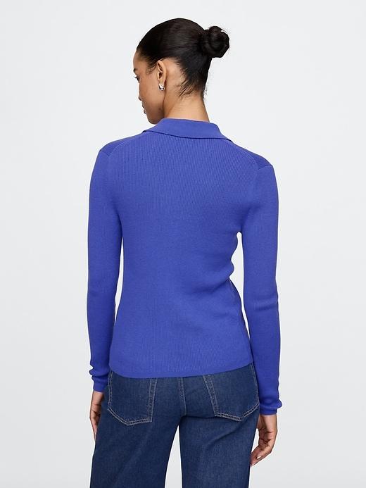 CashSoft Rib Polo Cardigan Product Image