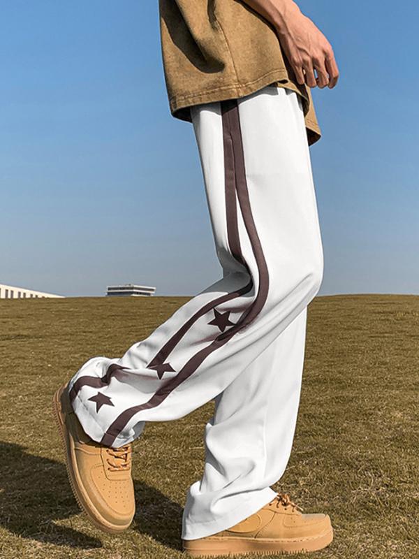 Men's Star Print Piping Detail Sweatpants Product Image