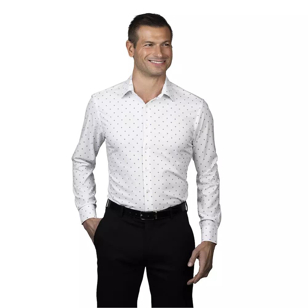 Men's Ben Sherman Slim-Fit Dress Shirt, Size: XL-34/35, Blue Geo White Check Product Image