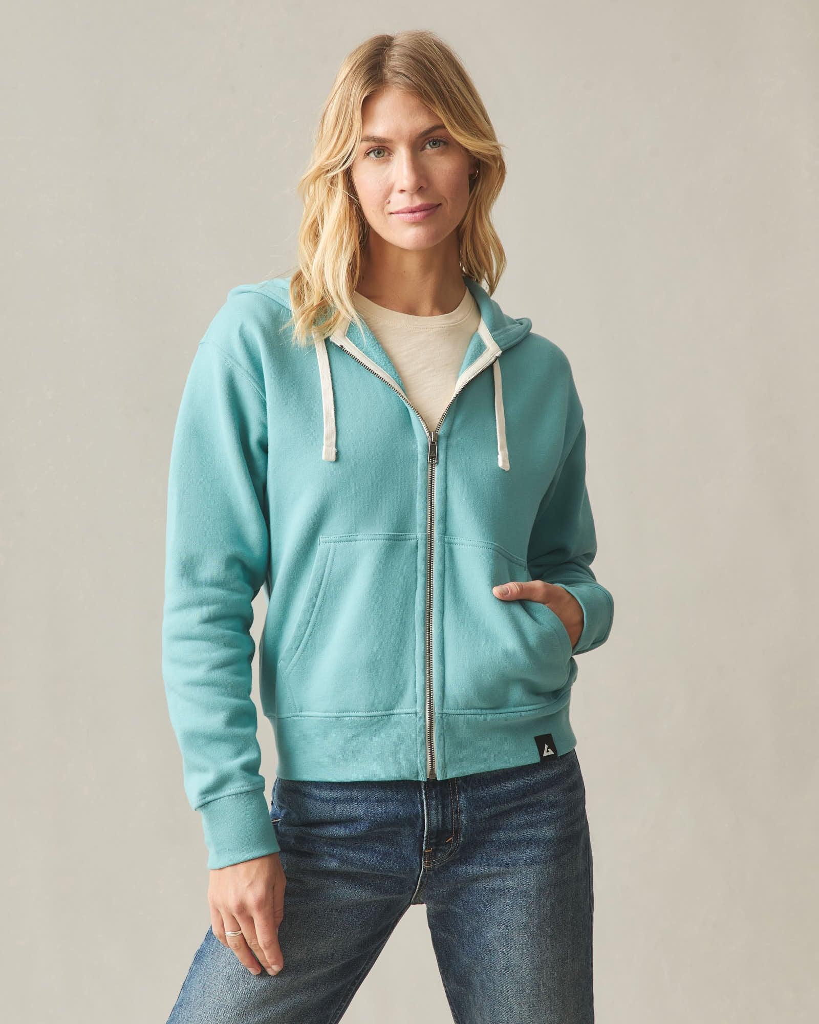 Women's Midweight Full Zip - Teal Product Image