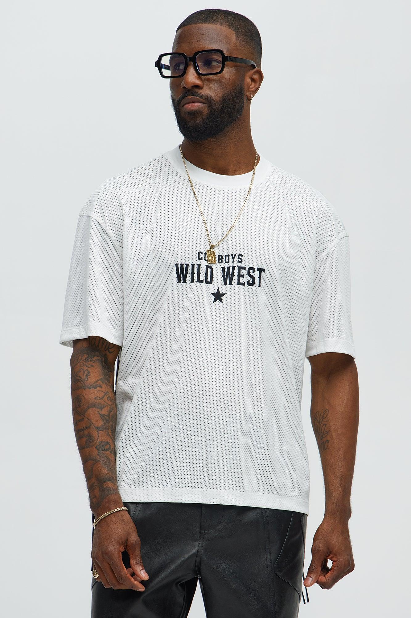 Wild West Relaxed Mesh Tee - White Male Product Image