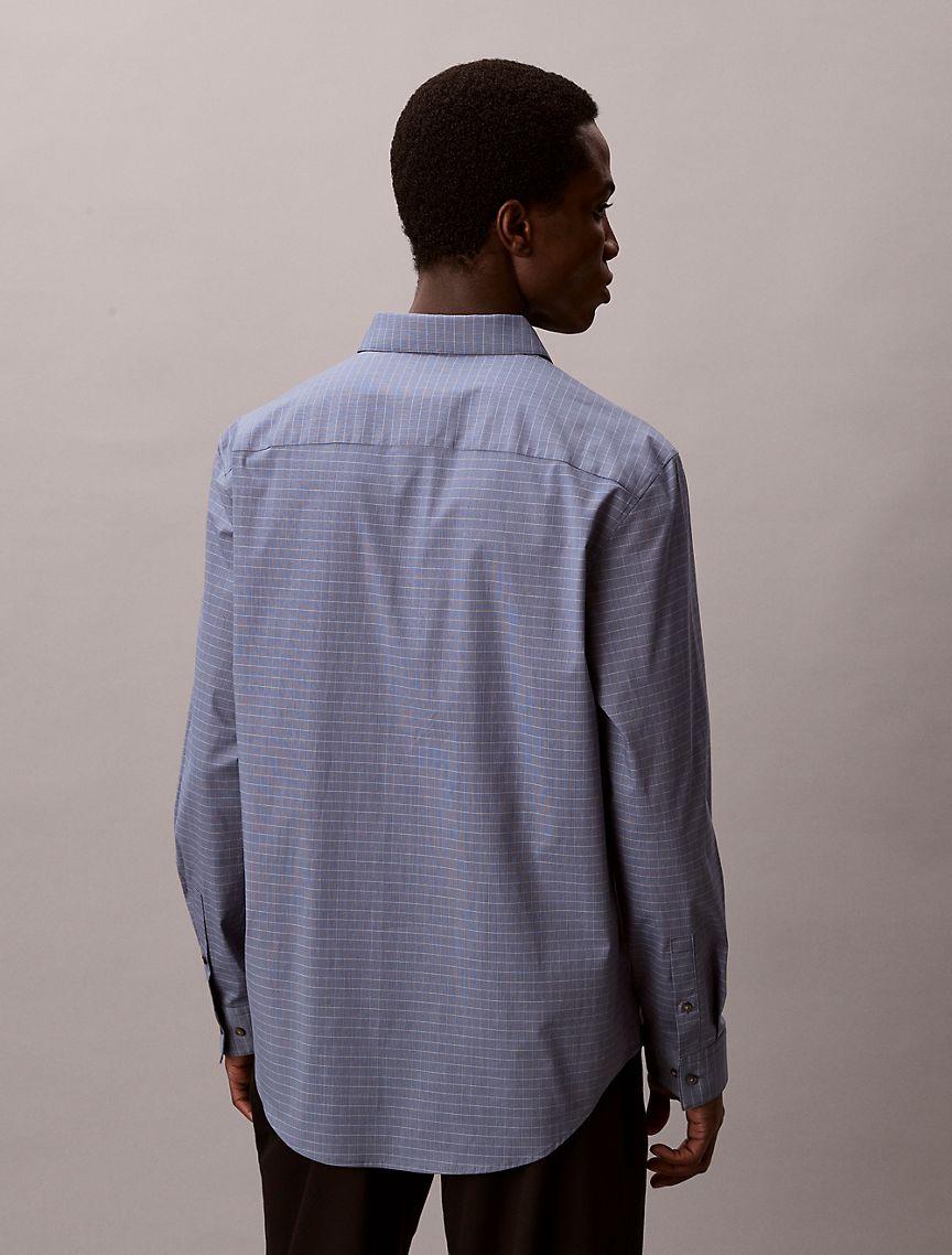 Cotton Stretch Grid Button-Down Shirt Product Image
