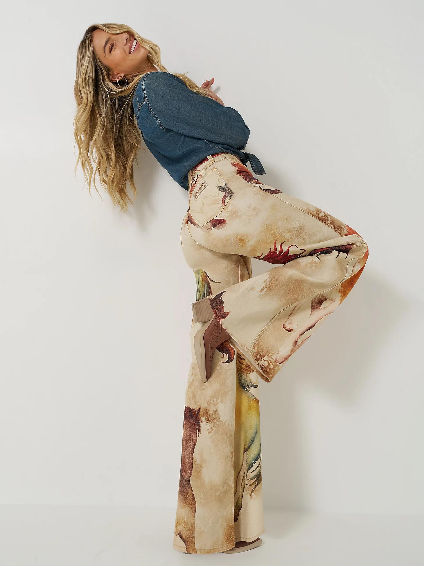 Wrangler x Lainey Wilson Horse Cheeky Wide Leg Jean | Women's JEANS | Wrangler® Product Image