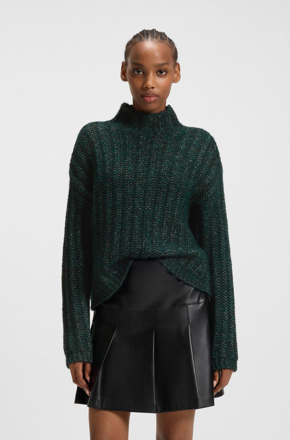 Knitted sweater with ribbed structure Product Image