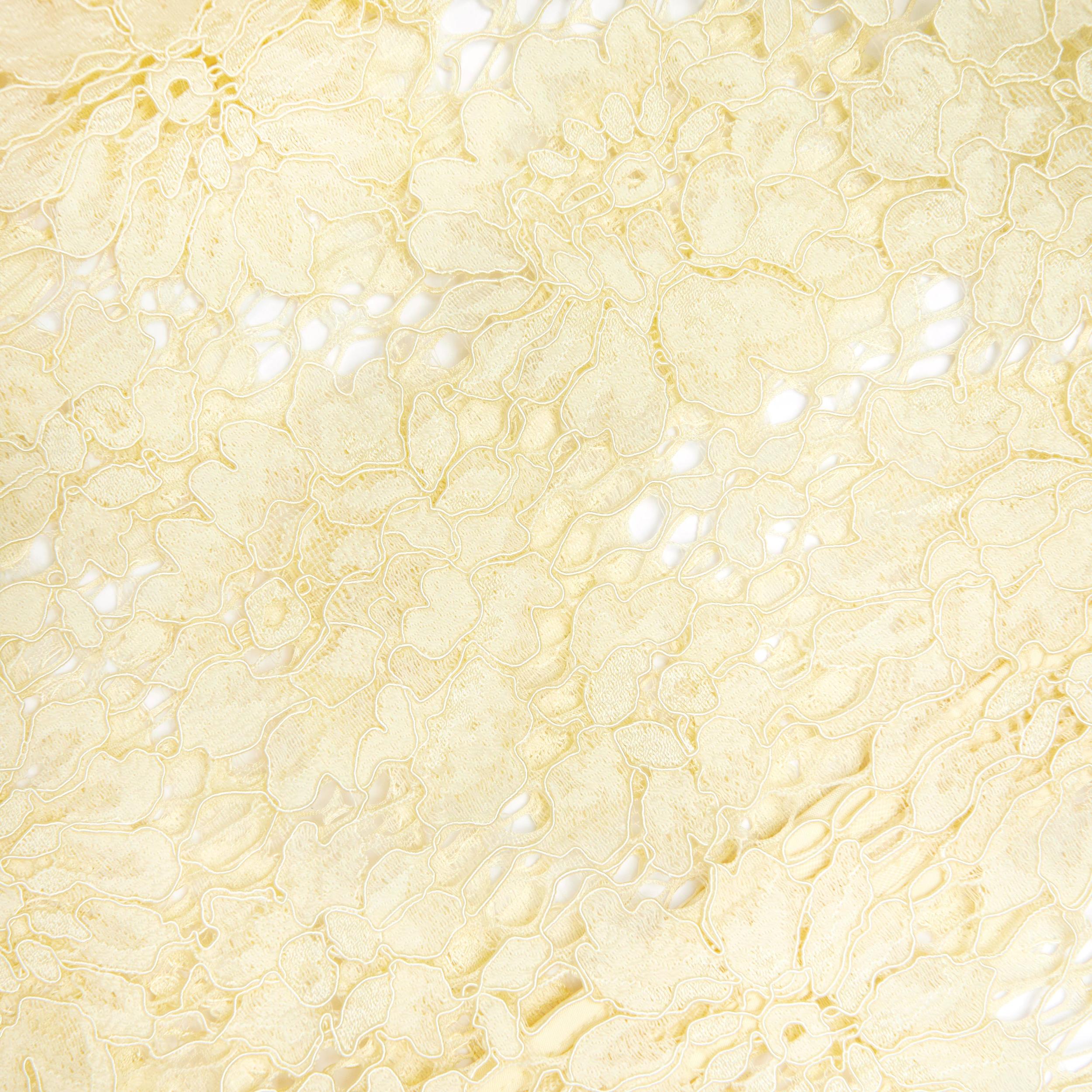 Yellow Lace Fluted Sleeve Top Product Image