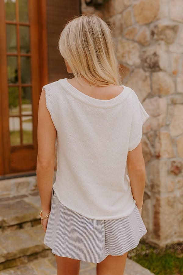 Take Me To Nantucket Knit Top in White Product Image