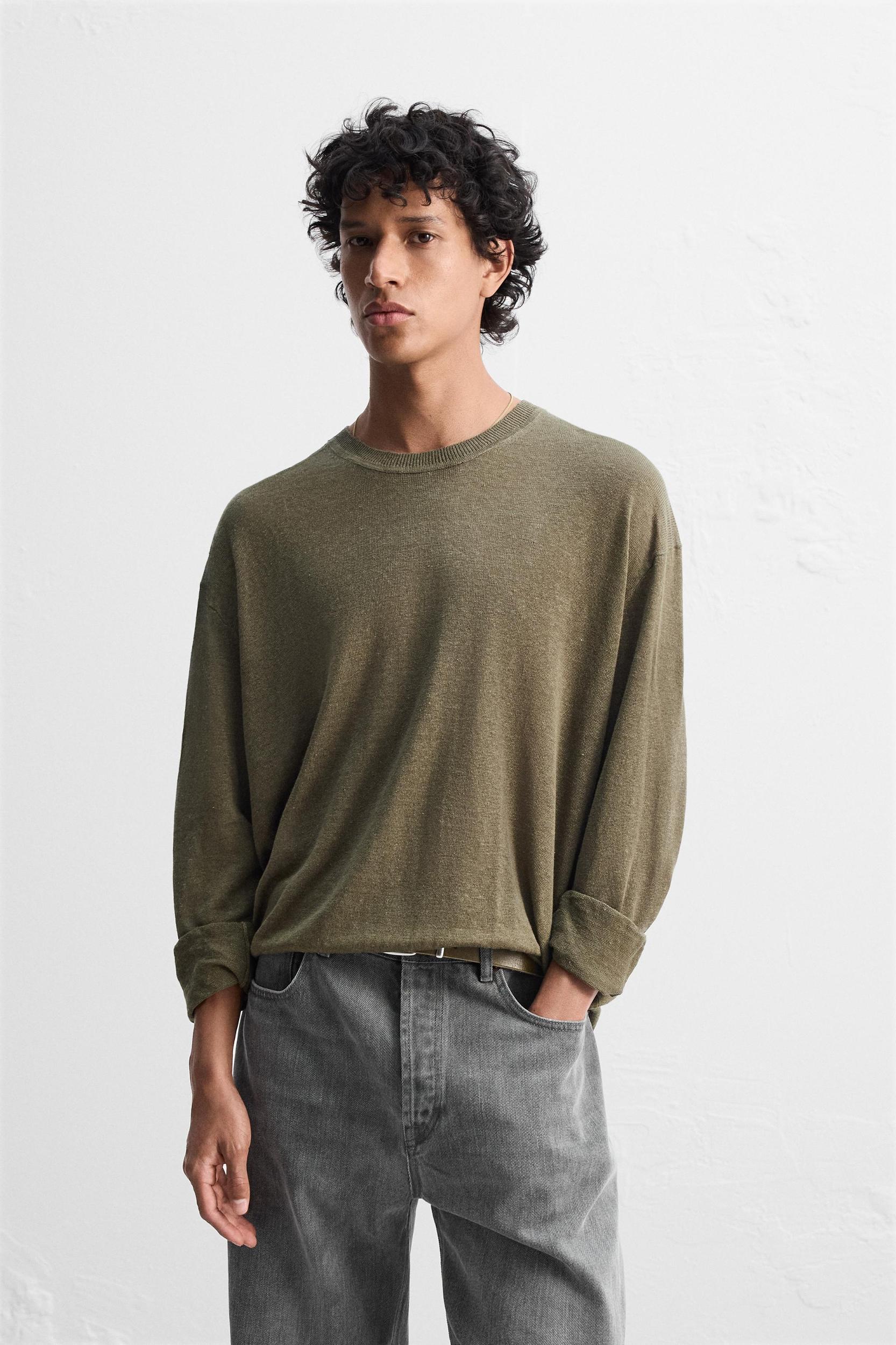 LIGHTWEIGHT 100% LINEN SWEATER Product Image