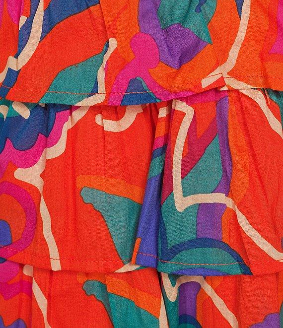 Sugarlips Kahlia Tropics Mavey High Waist Tiered Ruffle Coordinating Mini Skirt Product Image