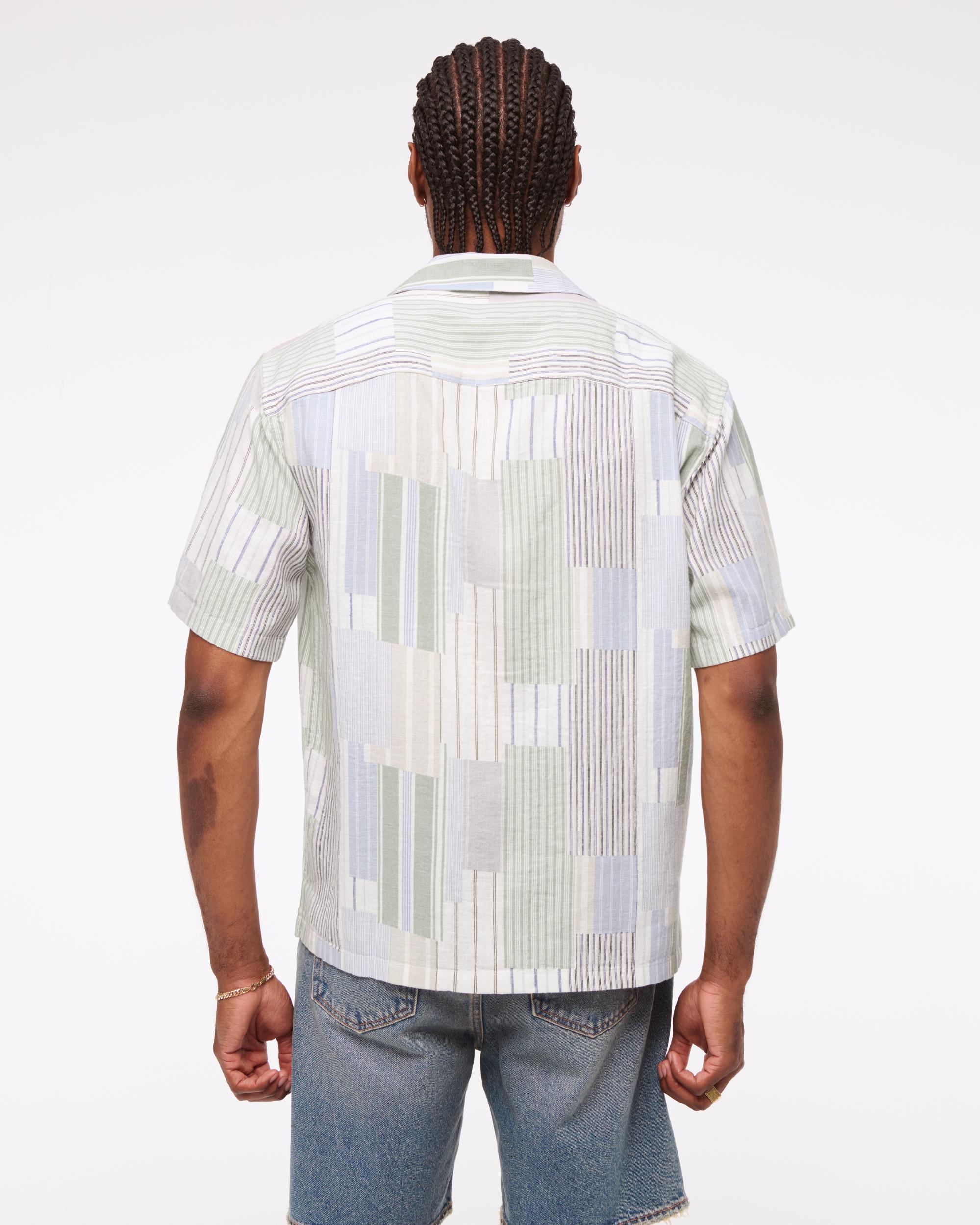 Camp Collar Summer Linen-Blend Shirt Product Image