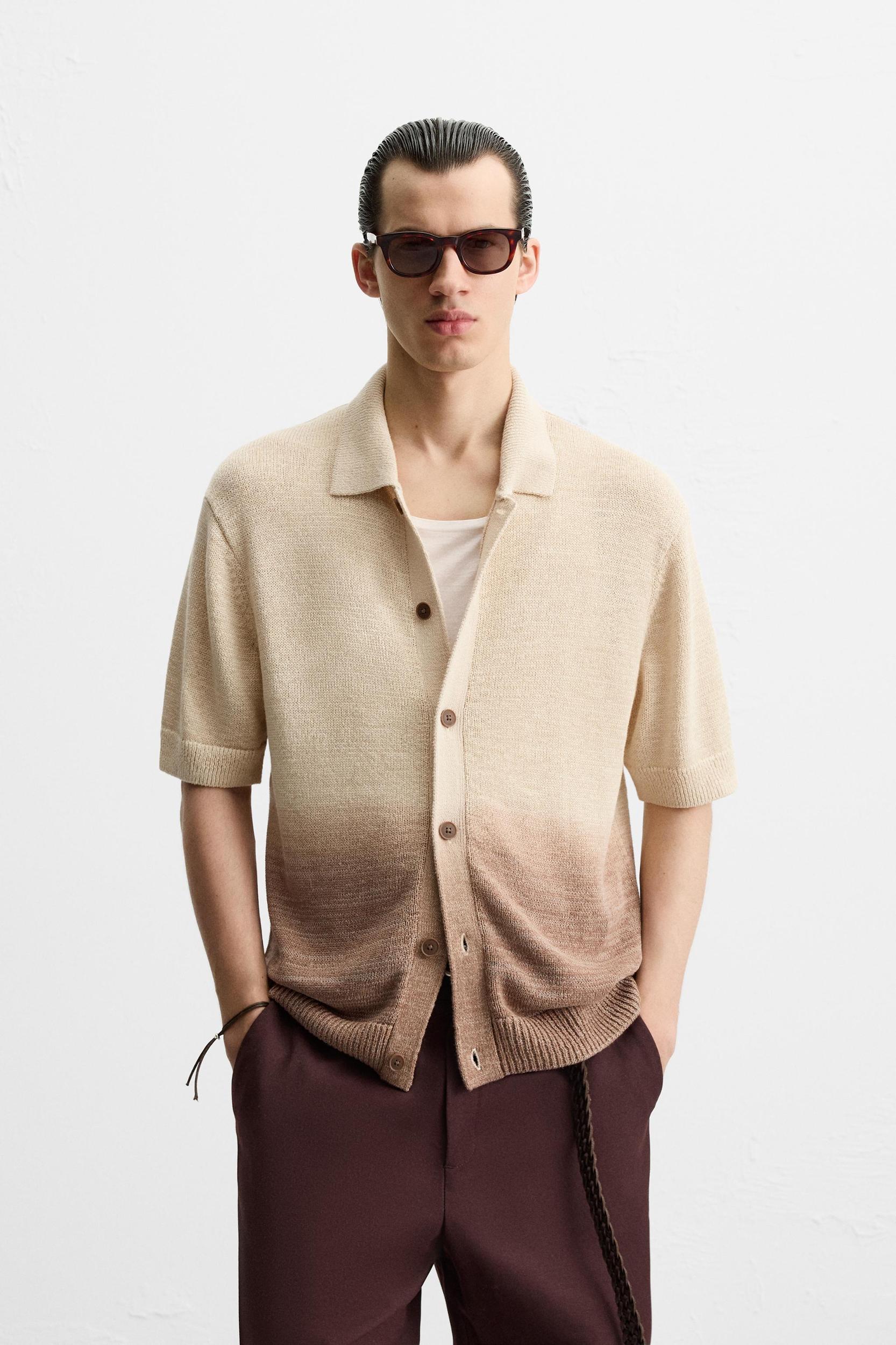 GRADIENT PRINT KNIT SHIRT Product Image