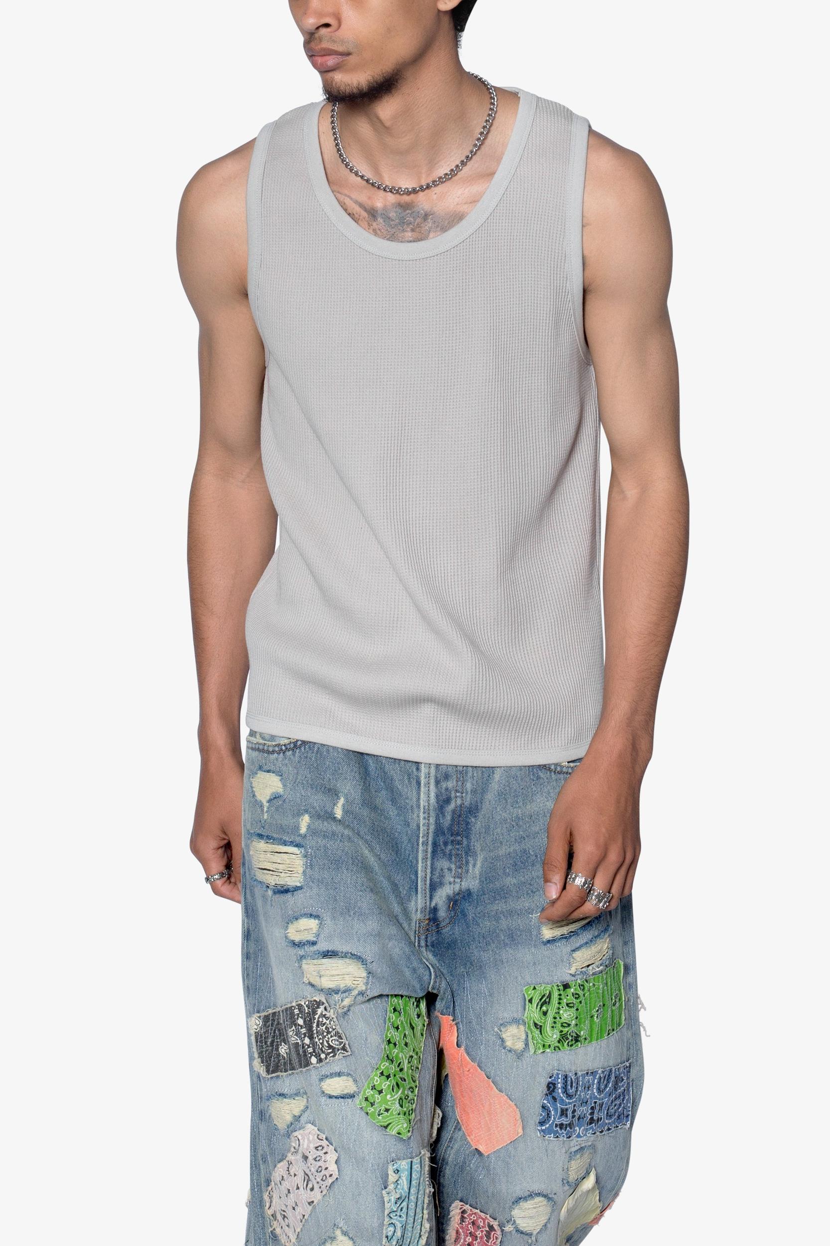 Waffle Knit Tank - Grey Product Image
