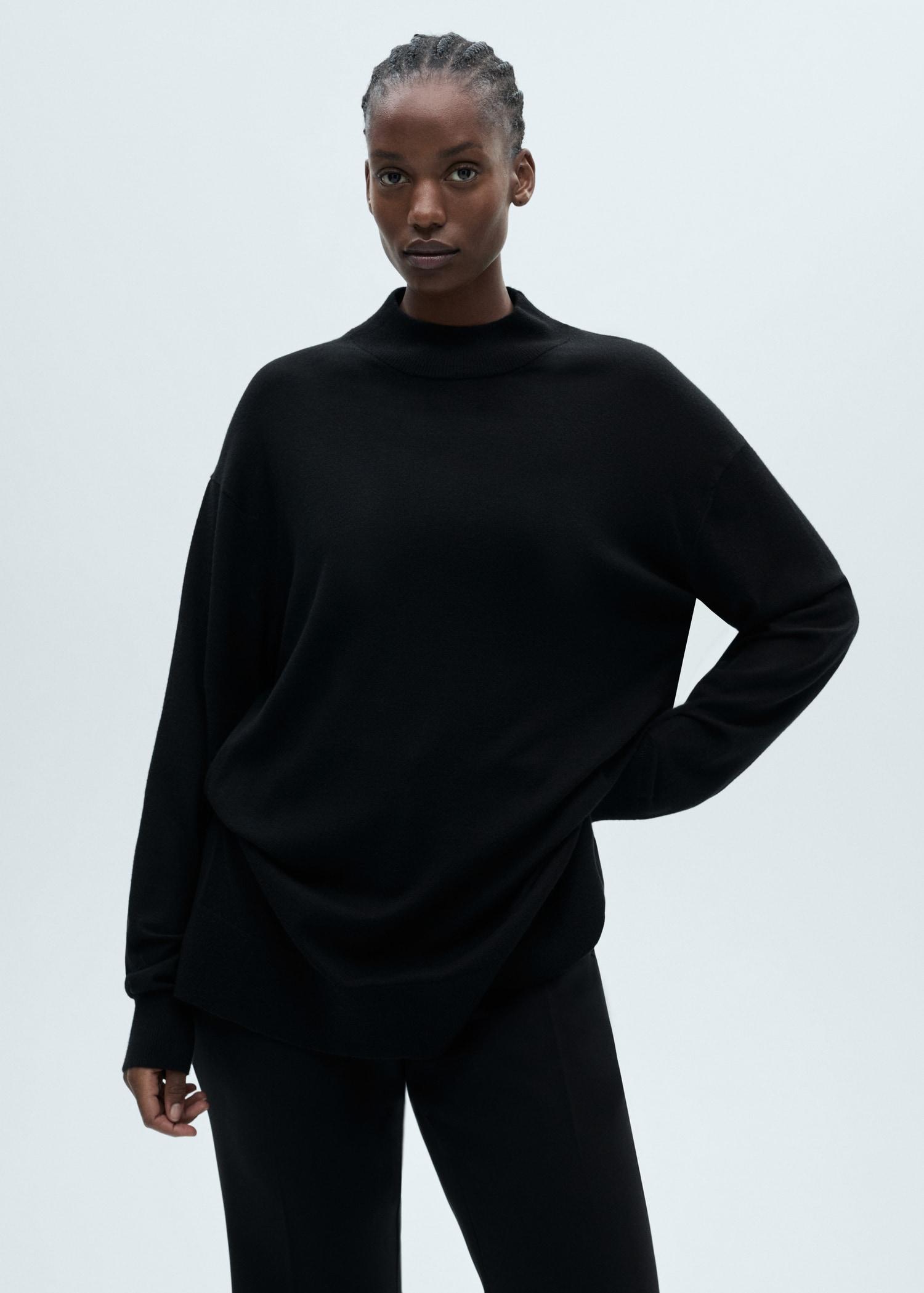 Perkins neck knitted sweater - Women | MANGO USA Product Image