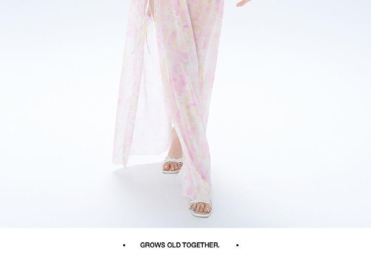 Set: Halter Neck Bikini Top + Bottom + Cover-Up Skirt Product Image