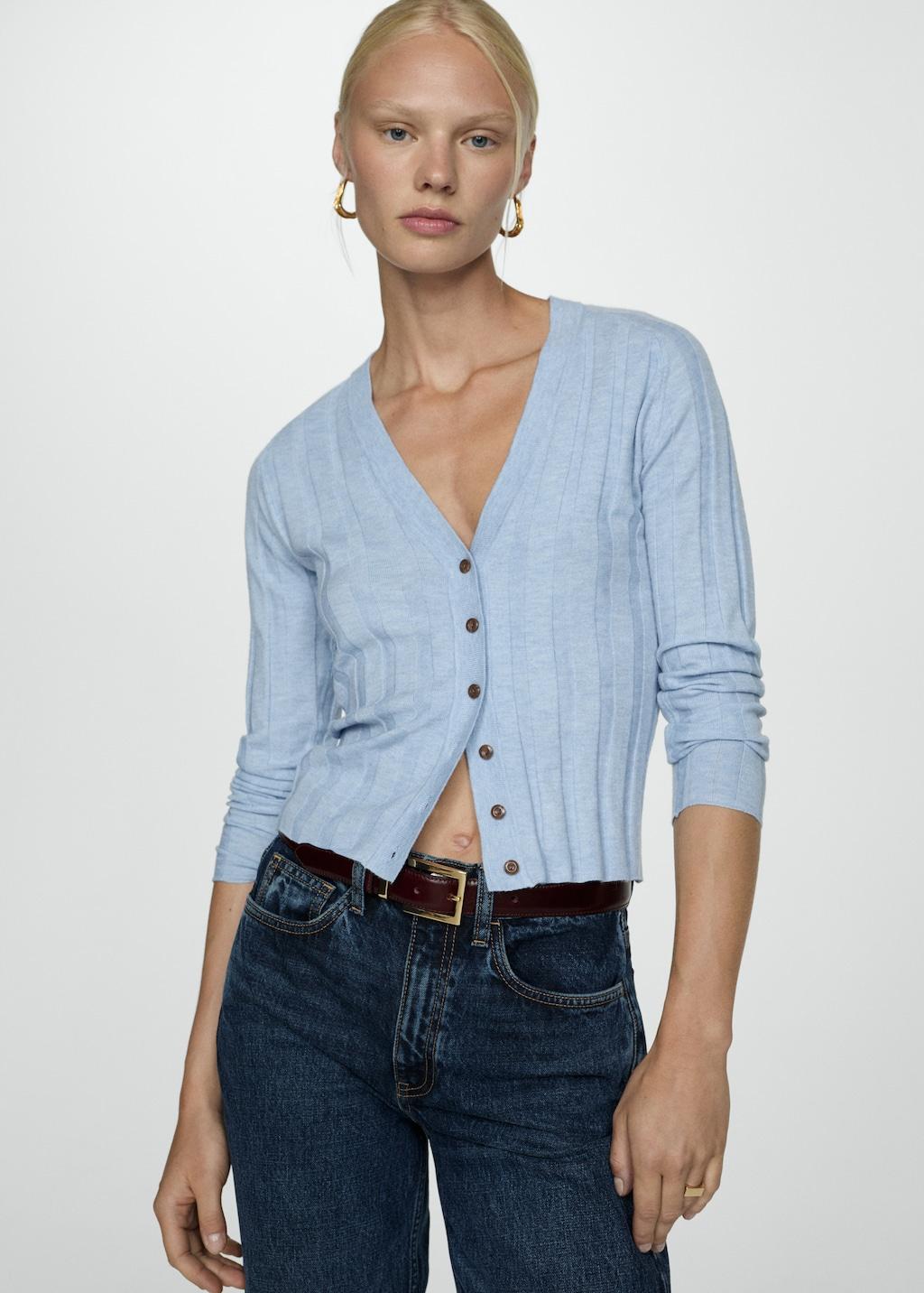 Button knit cardigan - Women | MANGO USA Product Image