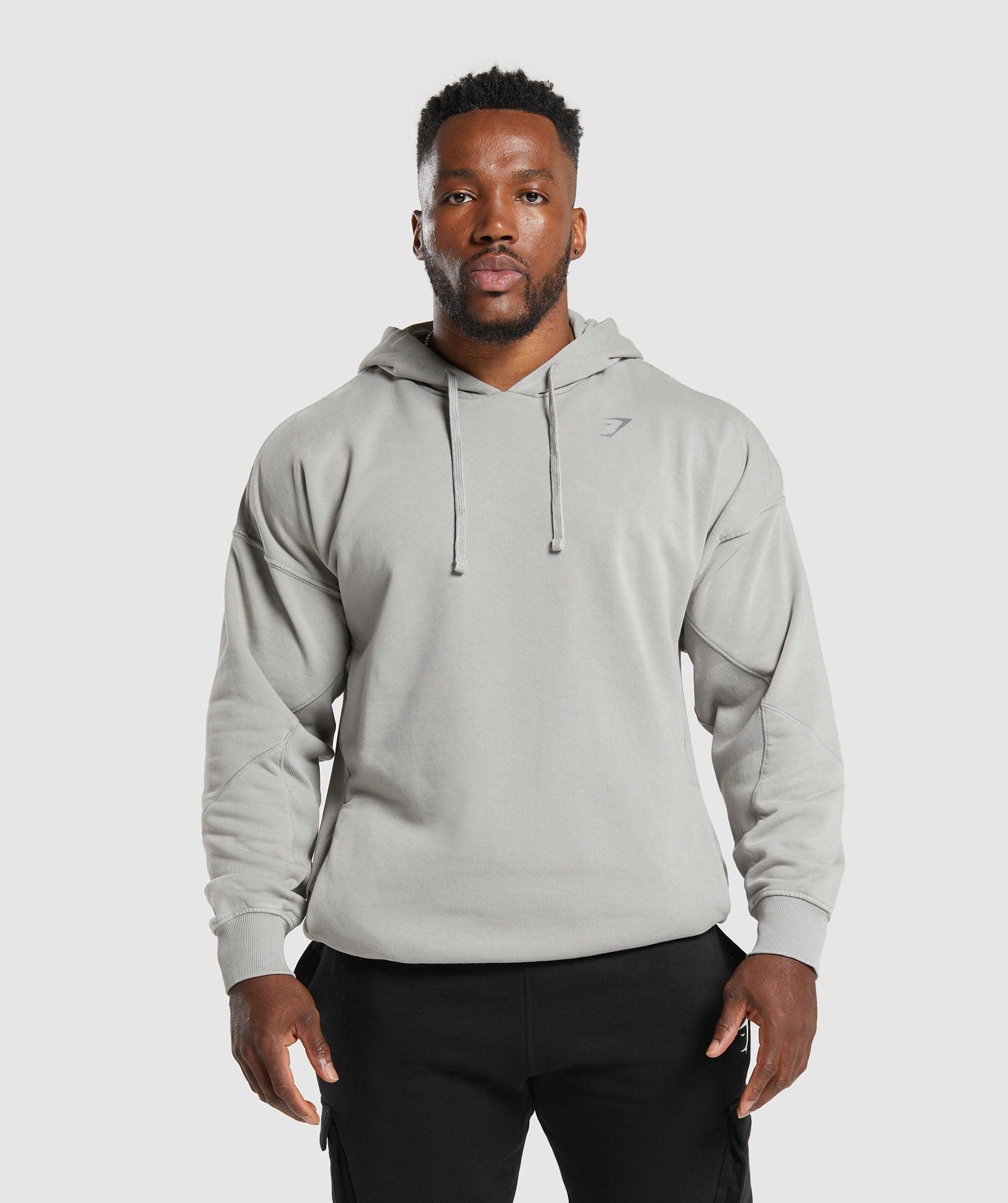 Gymshark Power Washed Hoodie - Smokey Grey Male Product Image