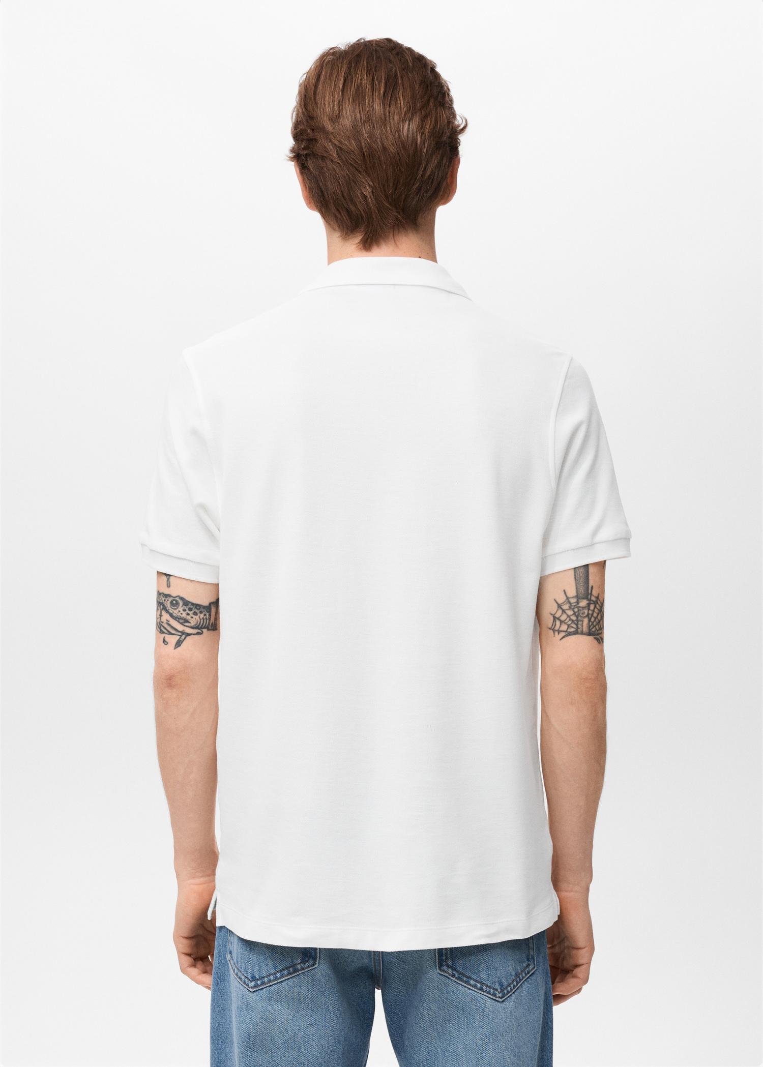 Regular-fit cotton piqué polo shirt - Men | MANGO USA Product Image