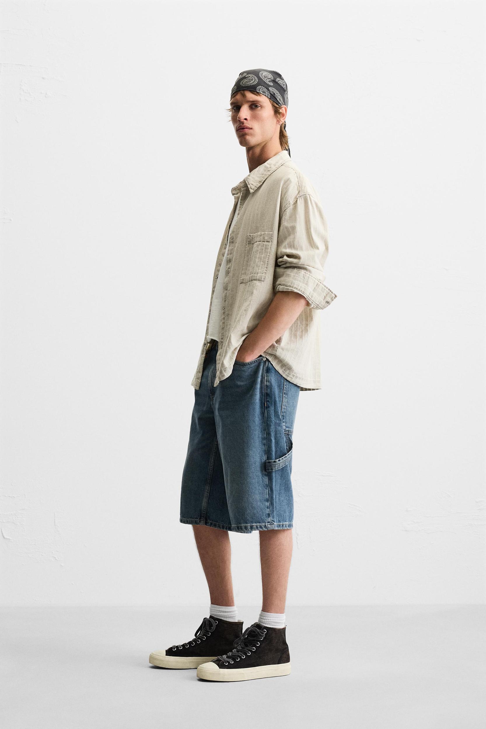 BAGGY FIT CARPENTER DENIM SHORTS Product Image