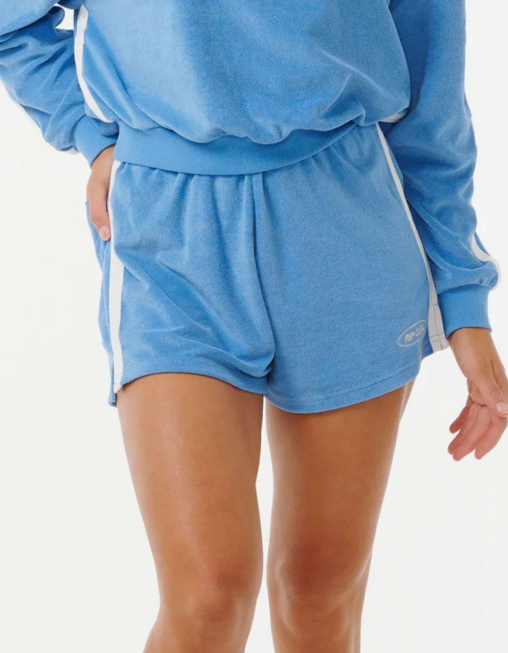 RIP CURL High Tide Womens Terry Shorts - BLUE Product Image