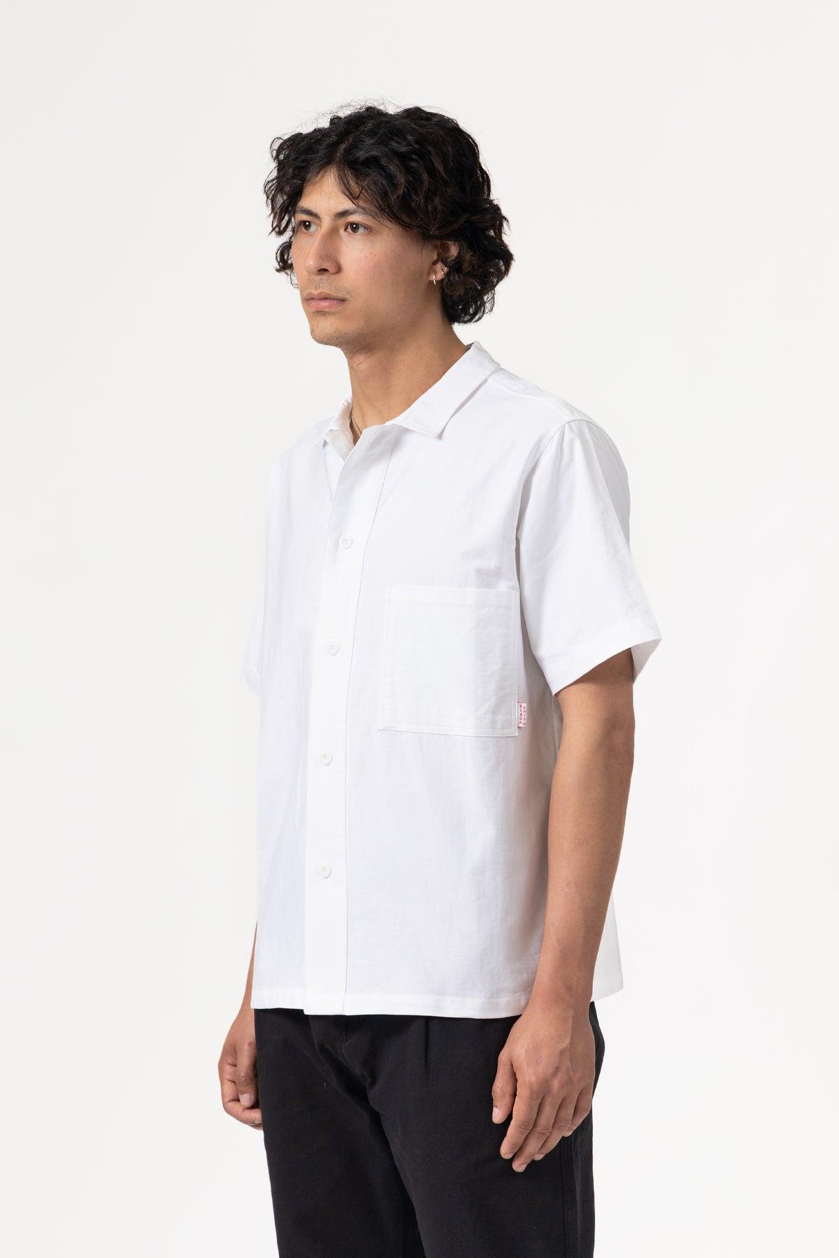 Blacksmith - 'Boxford' Short Sleeve Utility Shirt - White Product Image