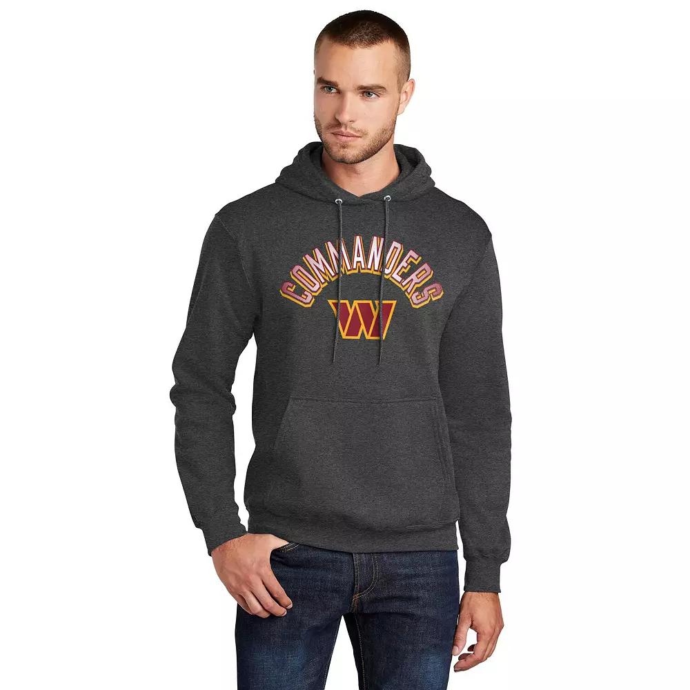 Men's Starter Charcoal Washington Commanders Arch Over Logo Pullover Hoodie,  Product Image