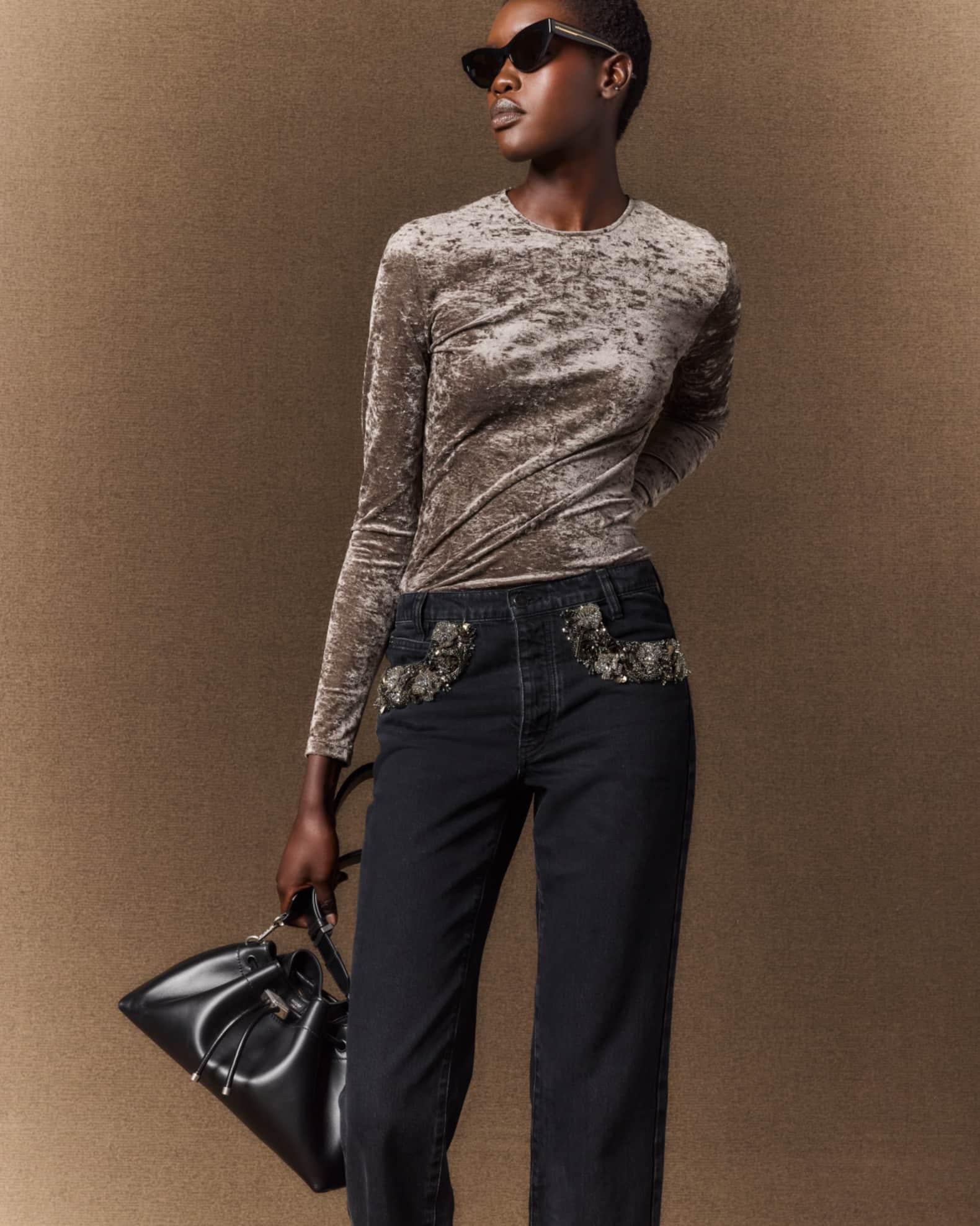 The Beaded Straight Jeans Product Image