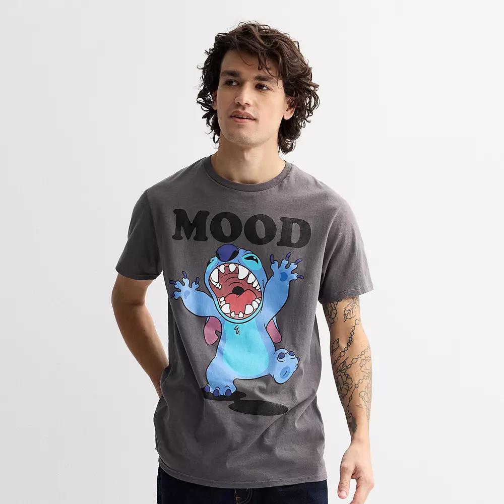 Disney's Lilo & Stitch Men's Mood Graphic Tee, Size: XXL, Grey Product Image