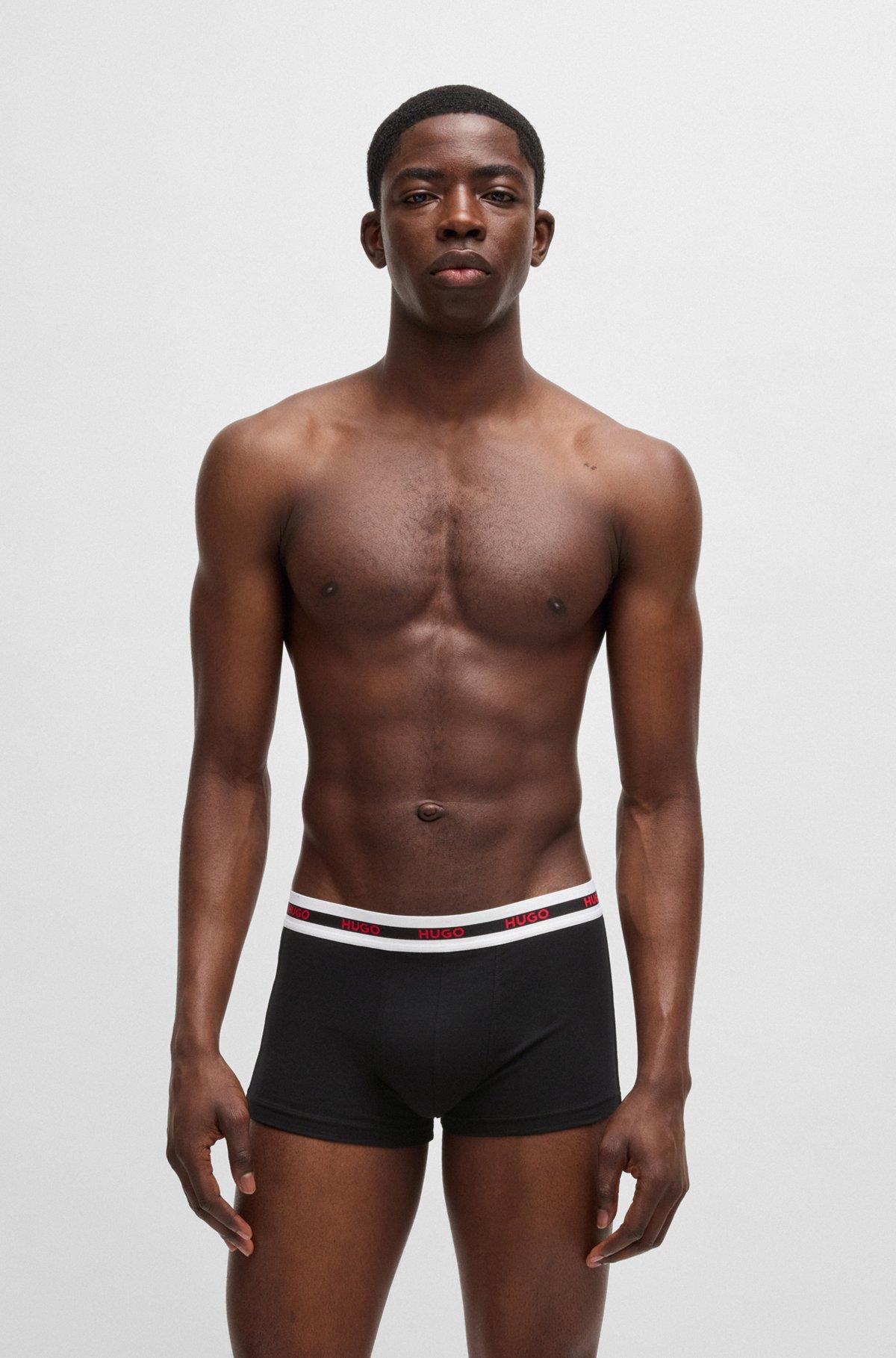 Three-pack of stretch-cotton trunks with logo waistbands Product Image