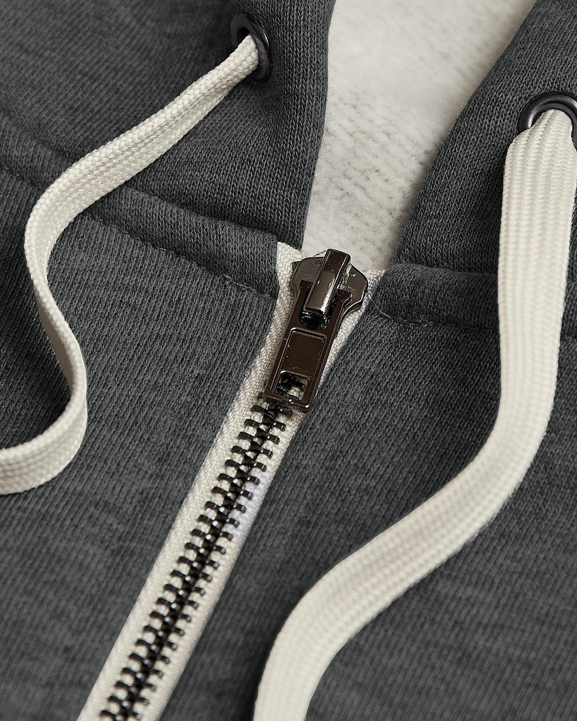 Charcoal Heather Gray Fleece French Terry Zip Hoodie Product Image