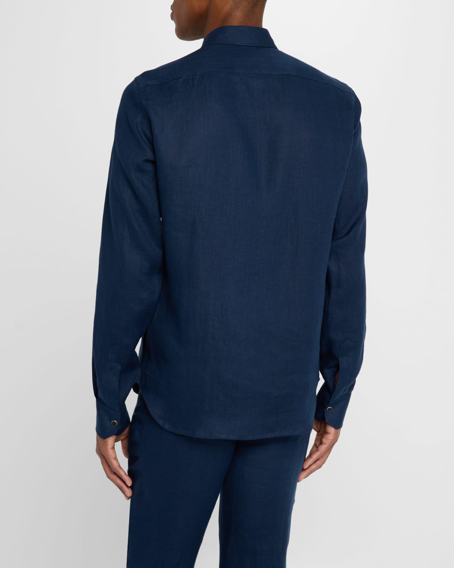 Men's Linen Snap-Front Overshirt Product Image