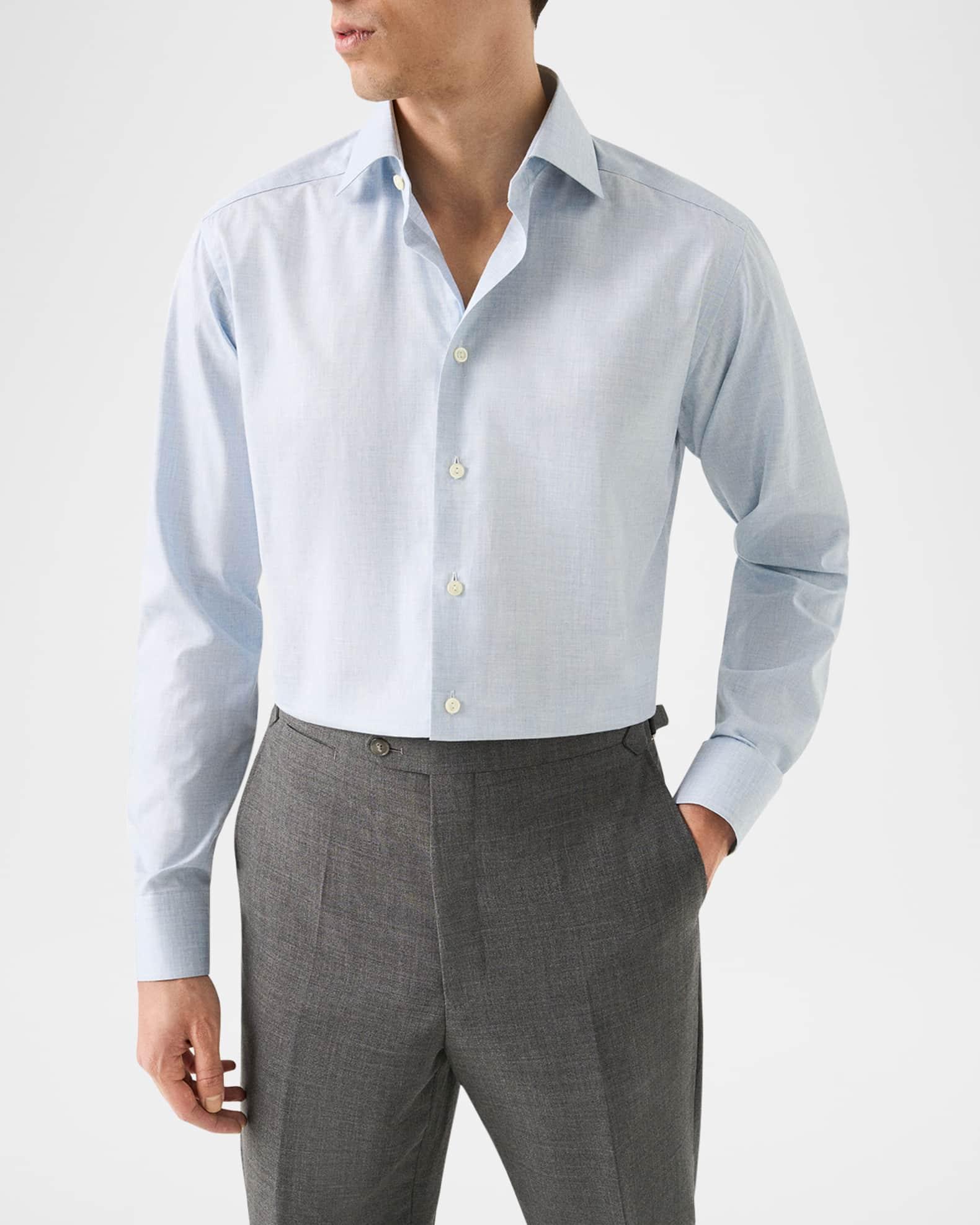Men's Organic Cotton Twill Slim-Fit Dress Shirt Product Image