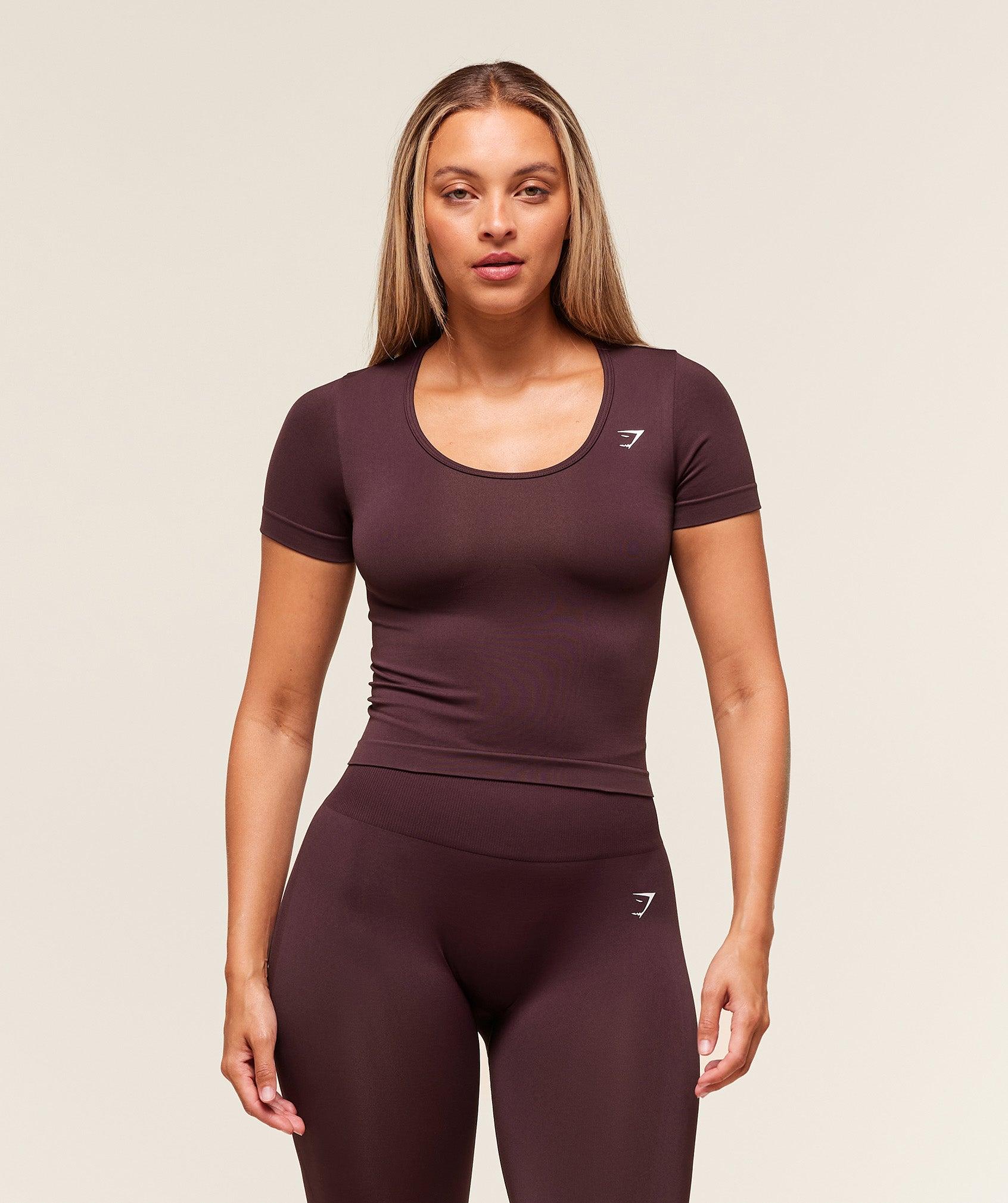 Gymshark Everyday Seamless Tight Fit Crew Neck Tee - Cherry Purple Female Product Image