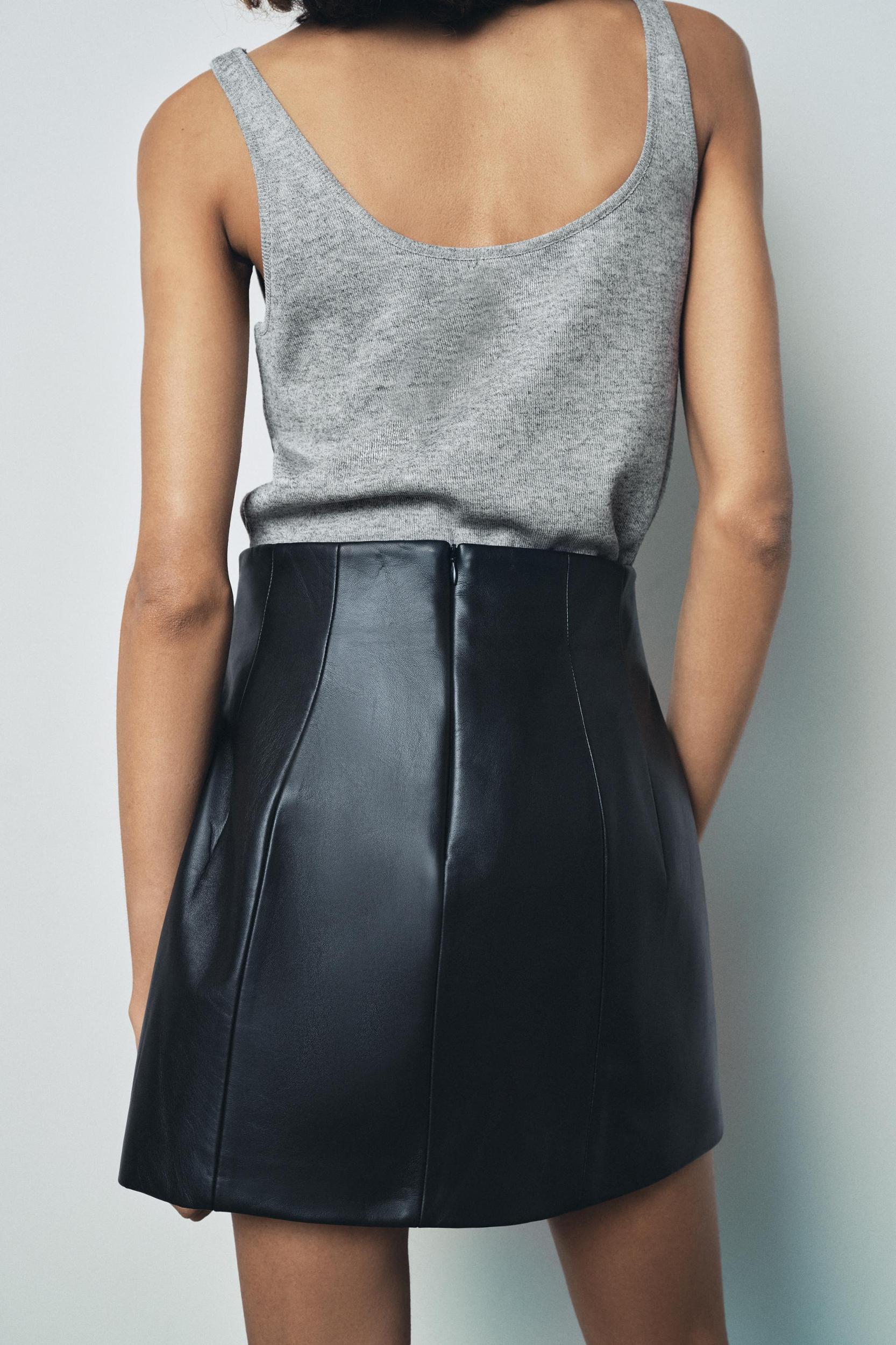 100% LEATHER SHORT SKIRT ZW COLLECTION LIMITED EDITION Product Image