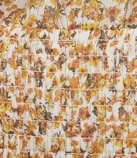 Dee Elly Short Sleeve Ditsy Floral Print Coordinating Crop Top Product Image