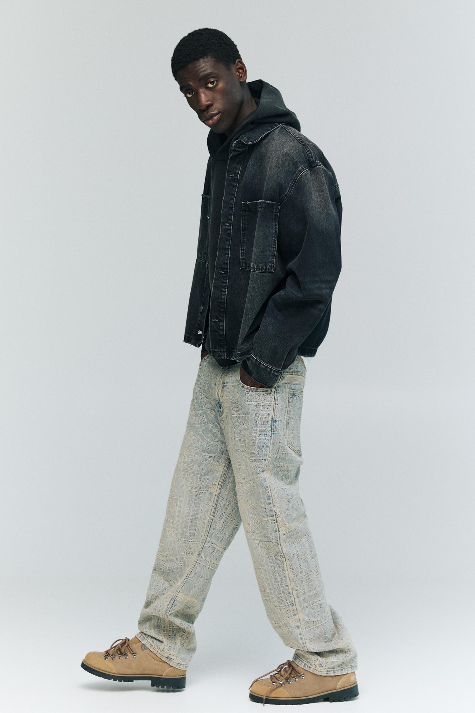 Baggy jacquard jeans Product Image