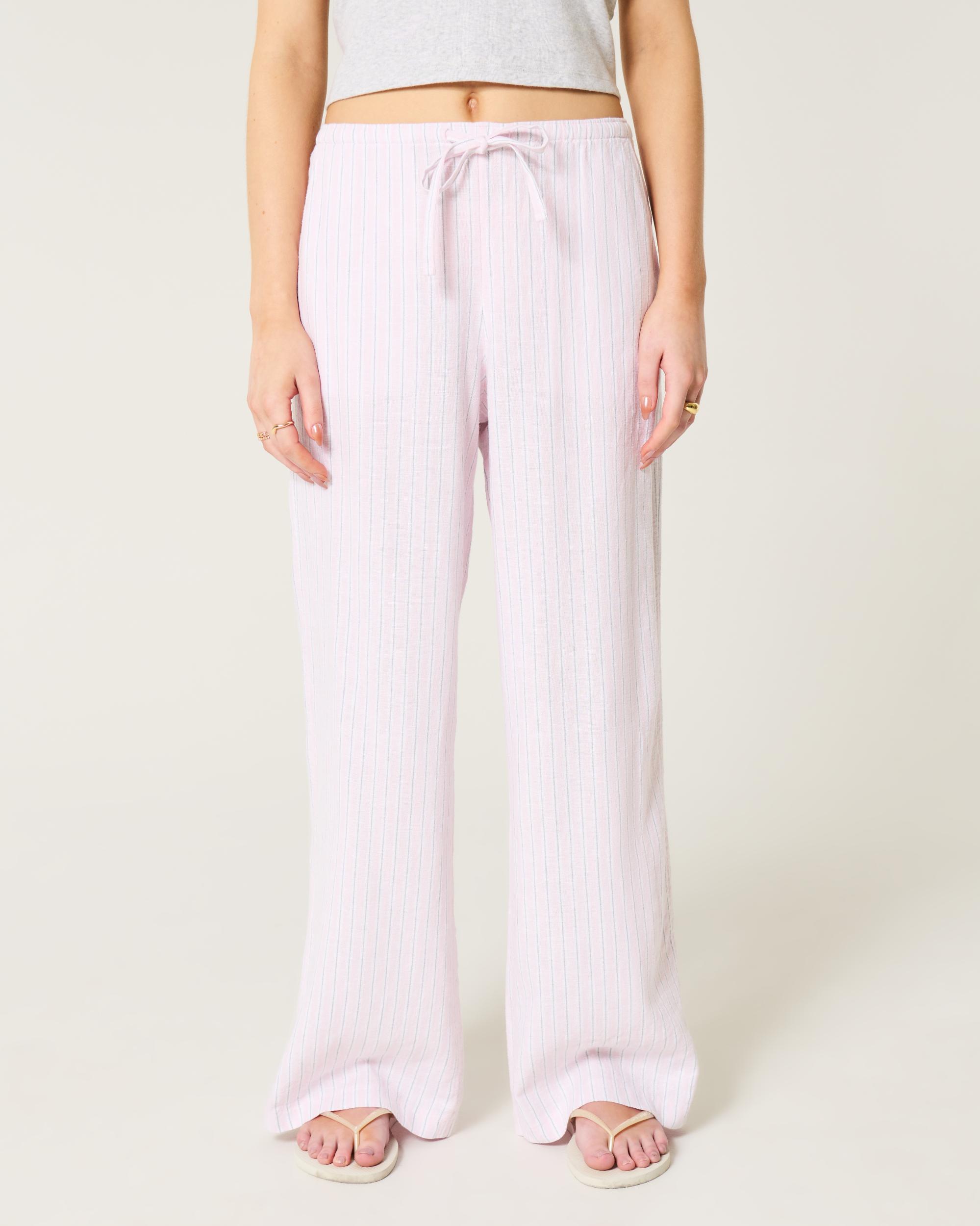 Linen-Blend Pull-On Baggy Pants Product Image