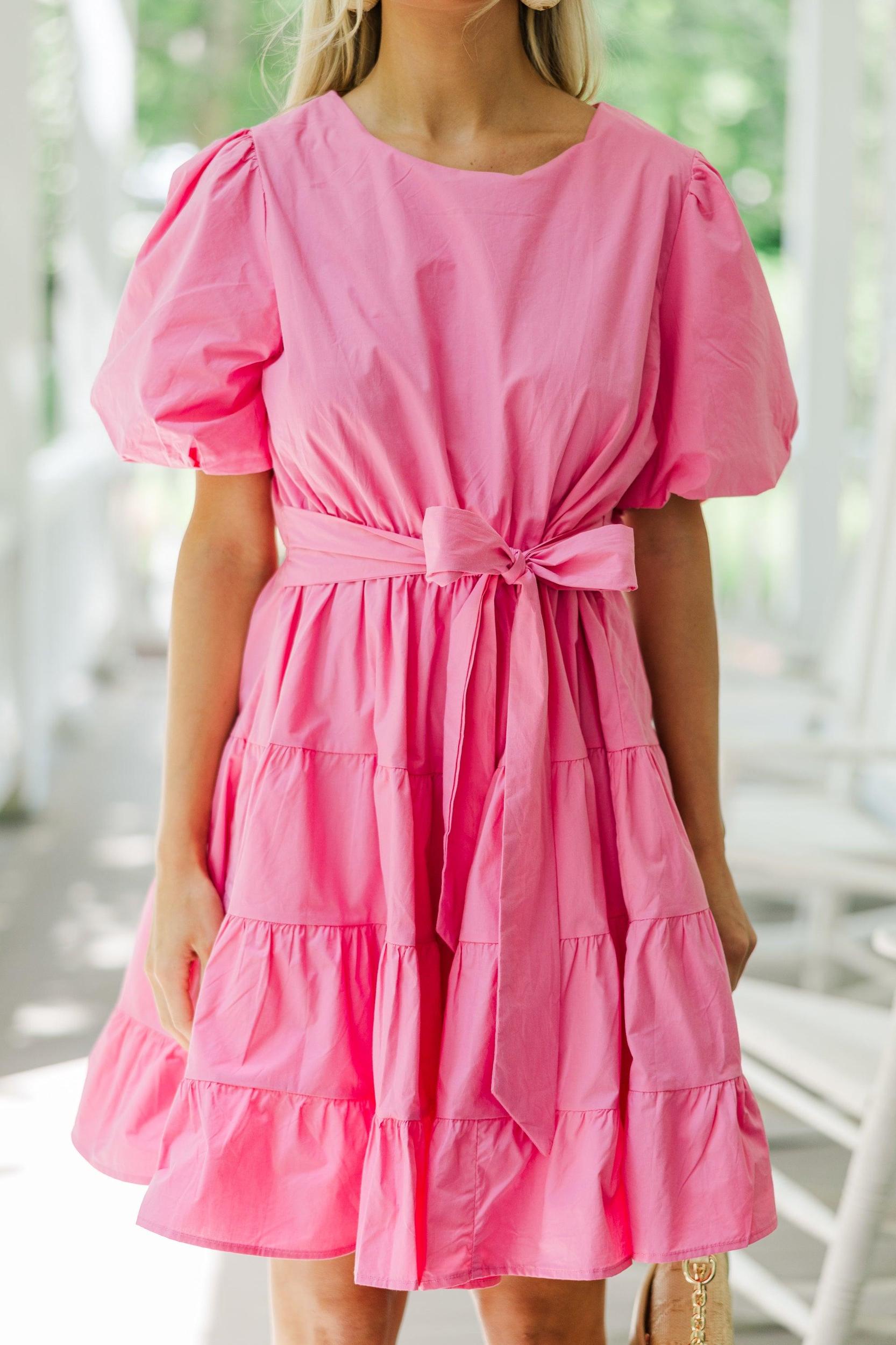 All True Pink Tiered Dress Female Product Image