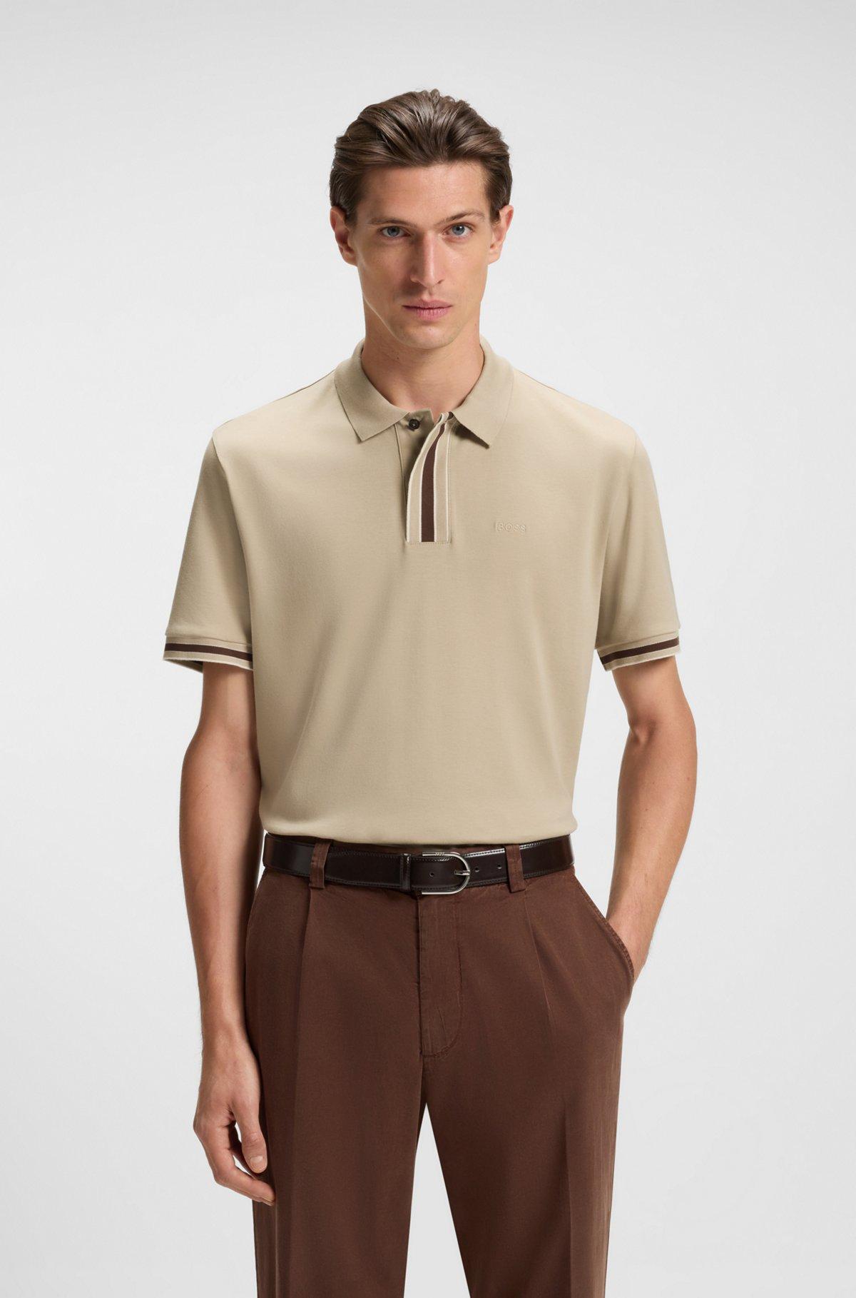 Interlock-cotton polo shirt with contrast tipping Product Image