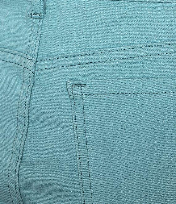 Code Bleu Stretch Denim Soho High Rise Stacked Waist Double Button Bermuda Shorts Product Image