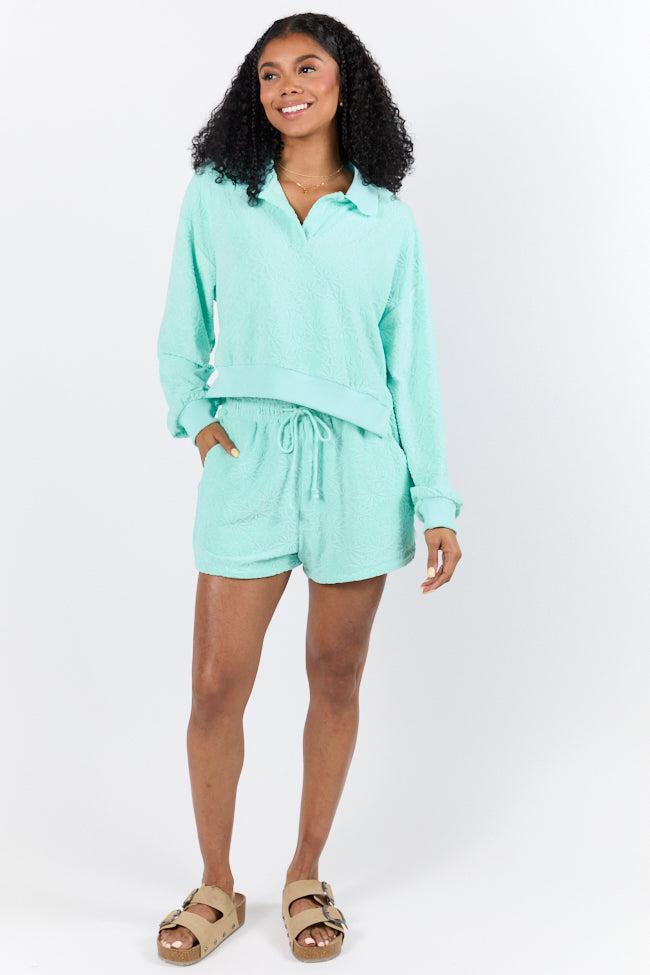 Hammock Haven Mint Textured Terry Knit Set FINAL SALE Product Image